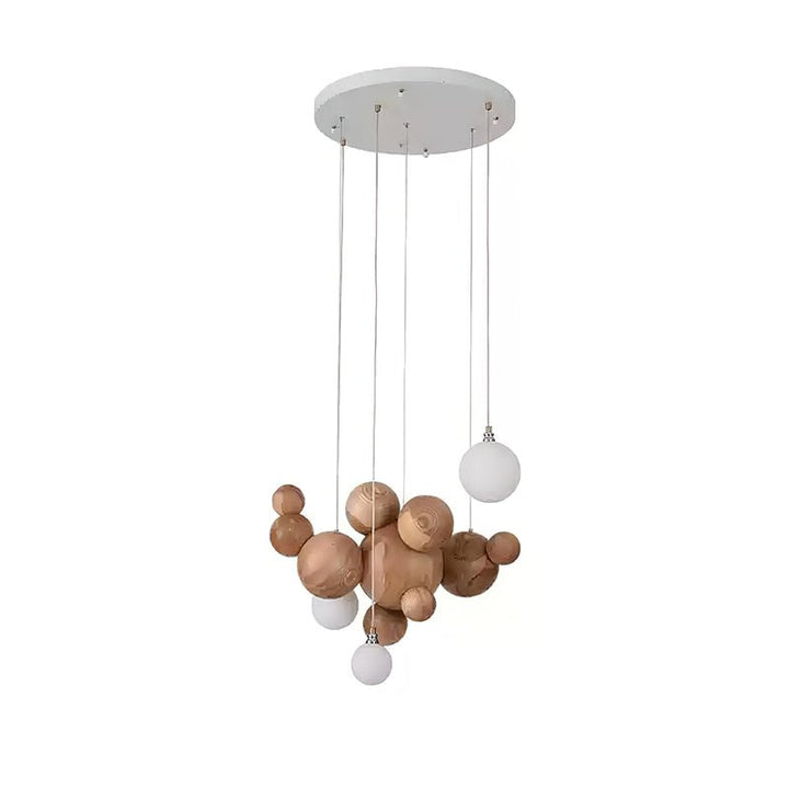 Bubble Wood Balls Chandelier - Vakkerlight