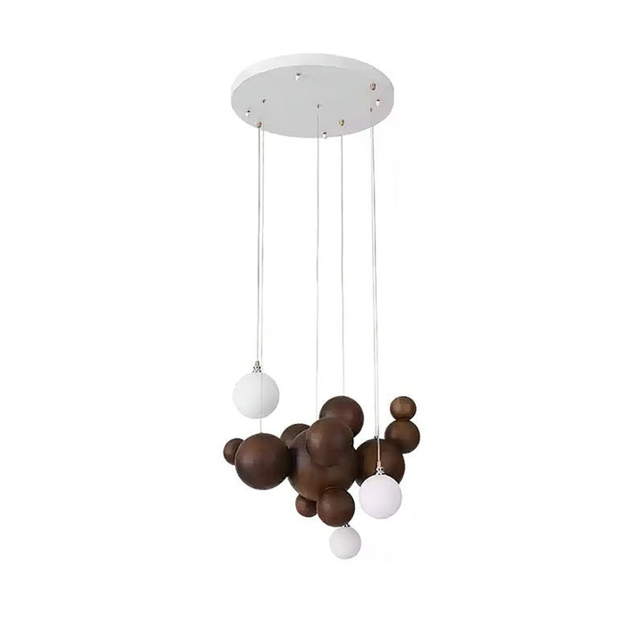 Bubble Wood Balls Chandelier - Vakkerlight