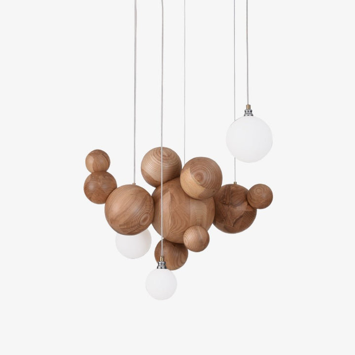 Bubble Wood Balls Chandelier - Vakkerlight