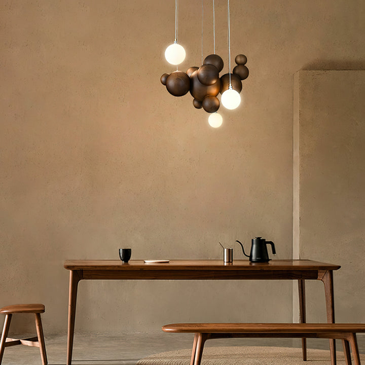 Bubble Wood Balls Chandelier - Vakkerlight