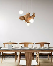 Bubble Wood Balls Chandelier