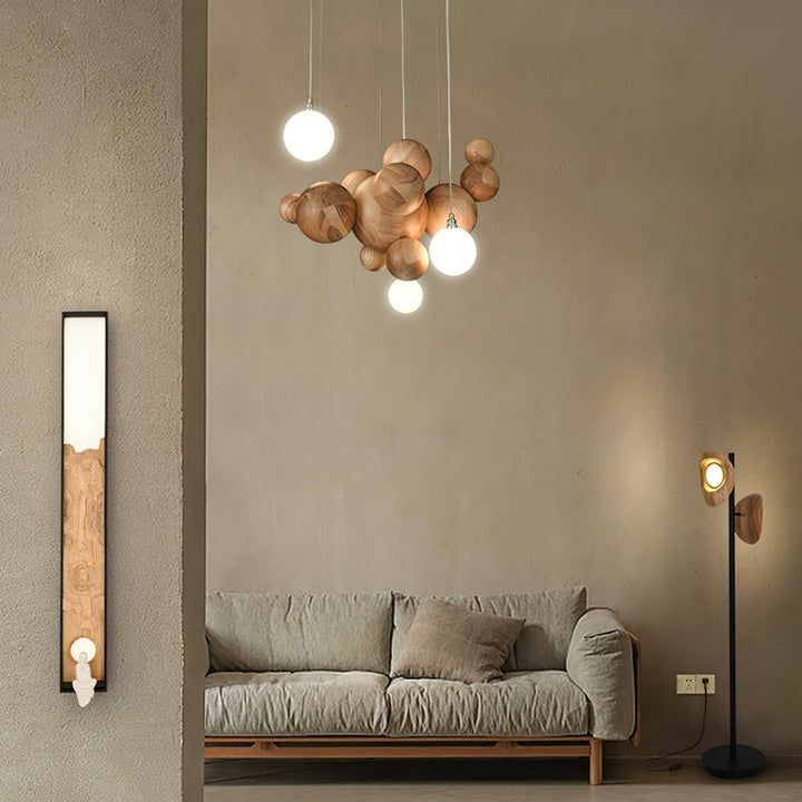 Bubble Wood Balls Chandelier - Vakkerlight