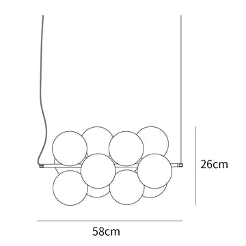 Bubbles Holly Pendant Lamp — Dimension drawings 1