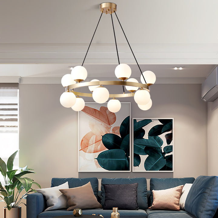 Bubbles Brass Ring Chandelier - Vakkerlight