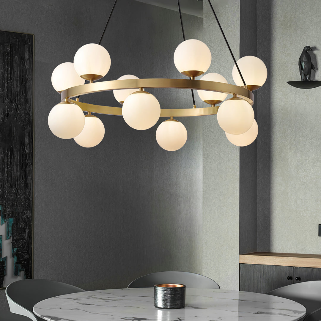 Bubbles Brass Ring Chandelier - Vakkerlight