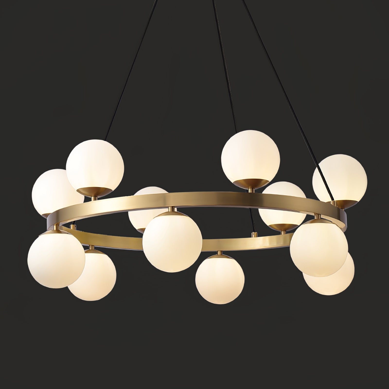 Bubbles Brass Ring Chandelier Vakkerlight