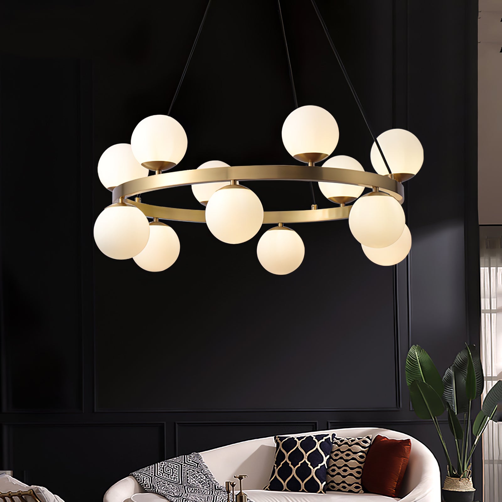 Bubbles Brass Ring Chandelier Vakkerlight