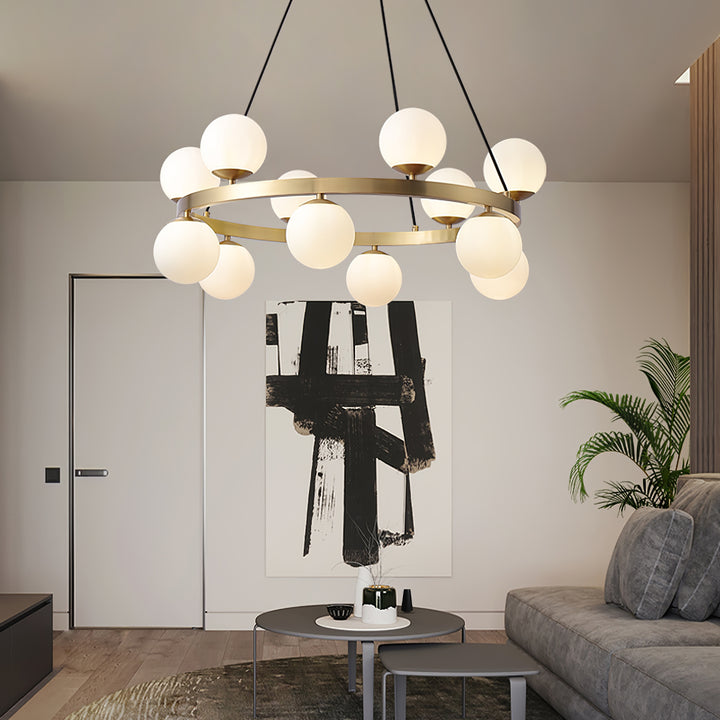 Bubbles Brass Ring Chandelier - Vakkerlight