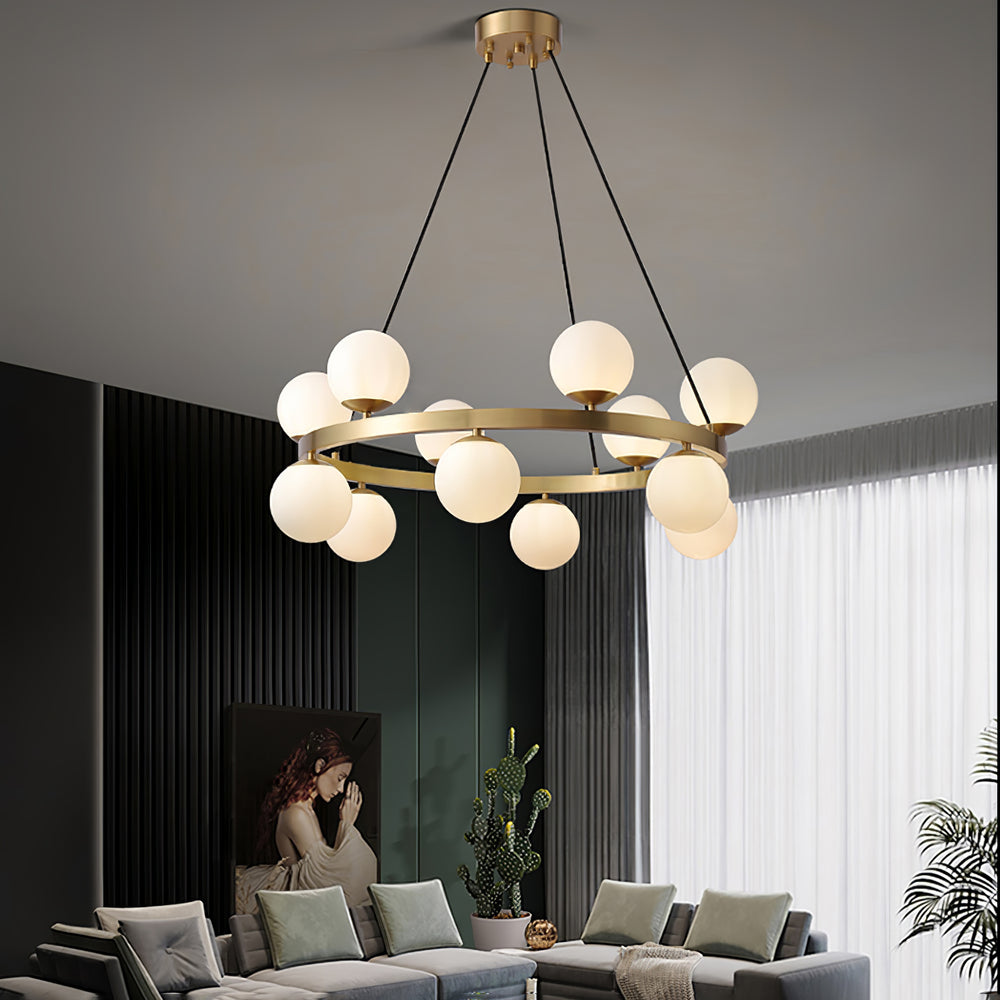 Bubbles Brass Ring Chandelier - Vakkerlight