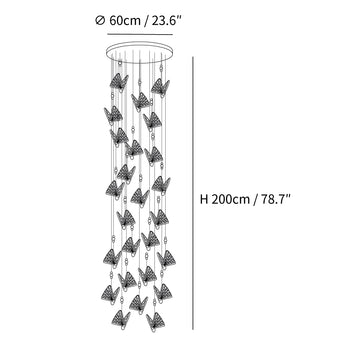 Butterfly Pendant Light — Dimension drawings 3