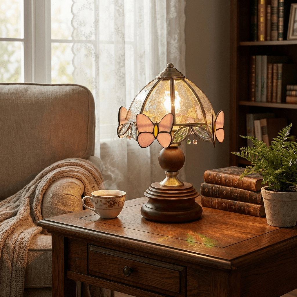 Butterfly Glow Tiffany Table Lamp - Vakkerlight