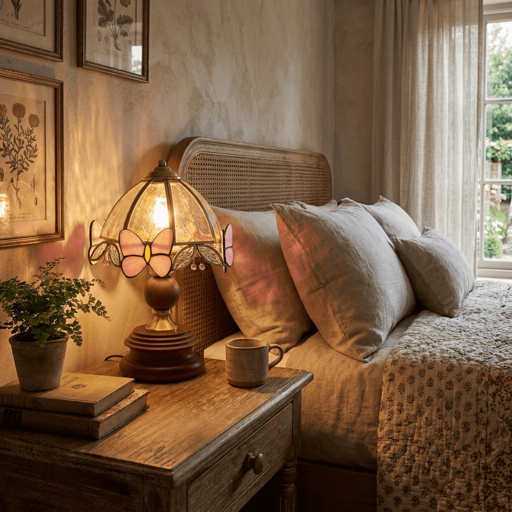 Butterfly Glow Tiffany Table Lamp - Vakkerlight
