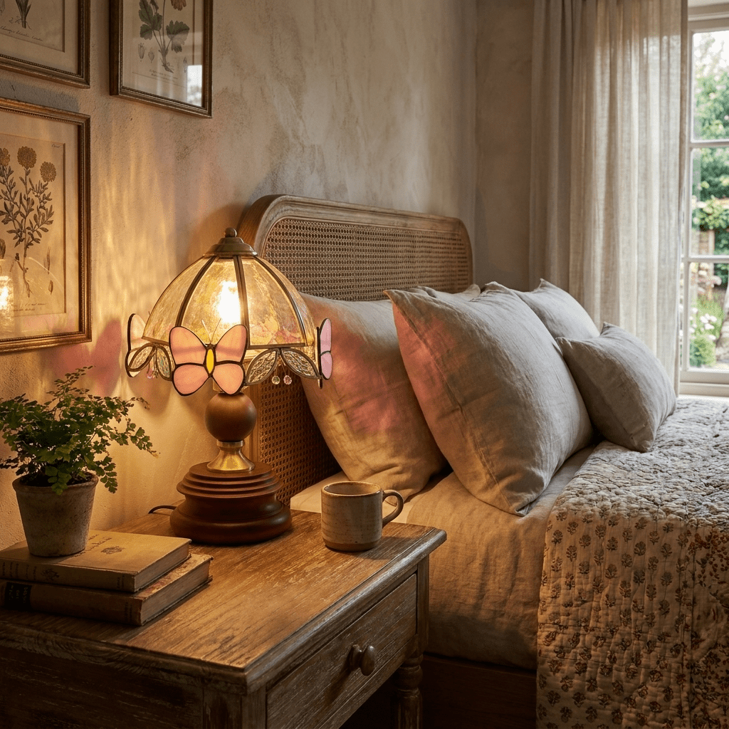 Butterfly Glow Tiffany Table Lamp - Vakkerlight