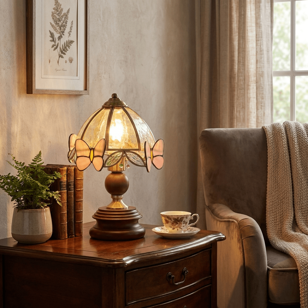 Butterfly Glow Tiffany Table Lamp - Vakkerlight