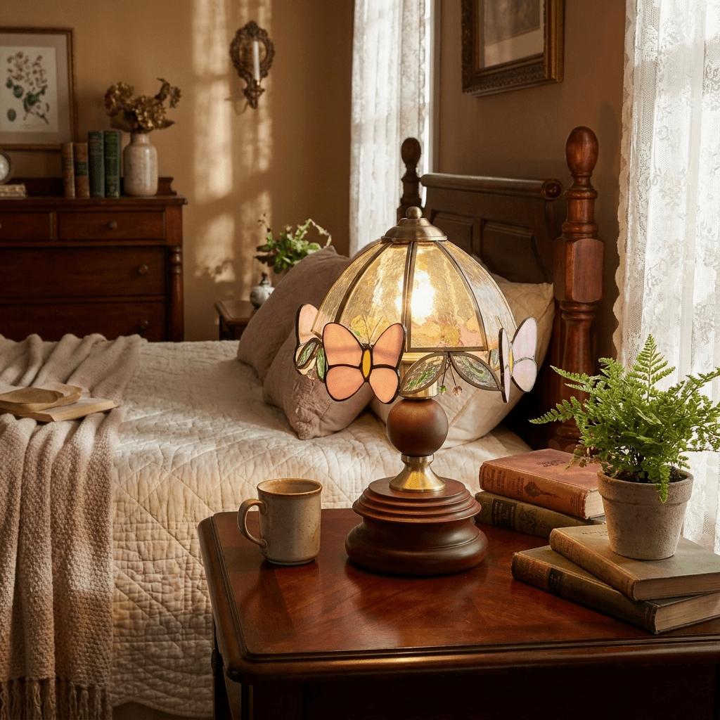 Butterfly Glow Tiffany Table Lamp - Vakkerlight