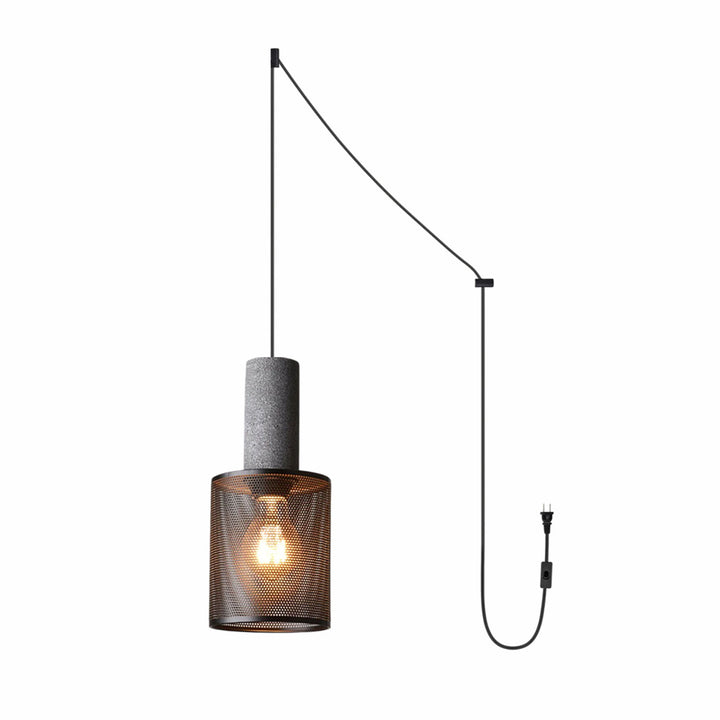 Cement Mesh Plug-in Pendant Lamp
