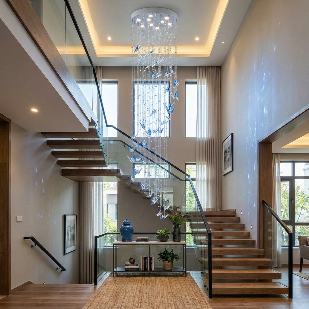 Caelira LED K9 Crystal Spiral Chandelier