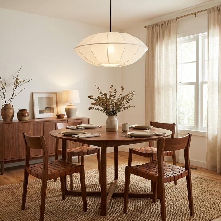 Calabash Ribbed Fabric Pendant Lamp