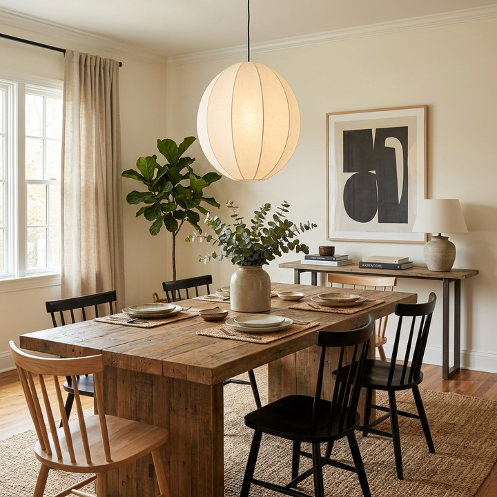 Calabash Ribbed Fabric Pendant Lamp