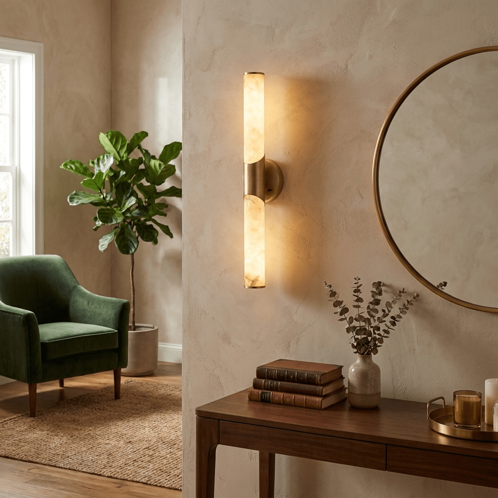 Calcedonia Alabaster Tube Wall Sconce - Vakkerlight