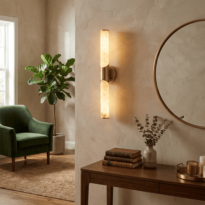 Calcedonia Alabaster Tube Wall Sconce - Vakkerlight