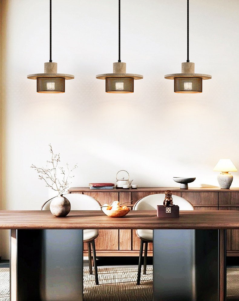 Caldera Travertine Mesh Pendant Lamp - Vakkerlight