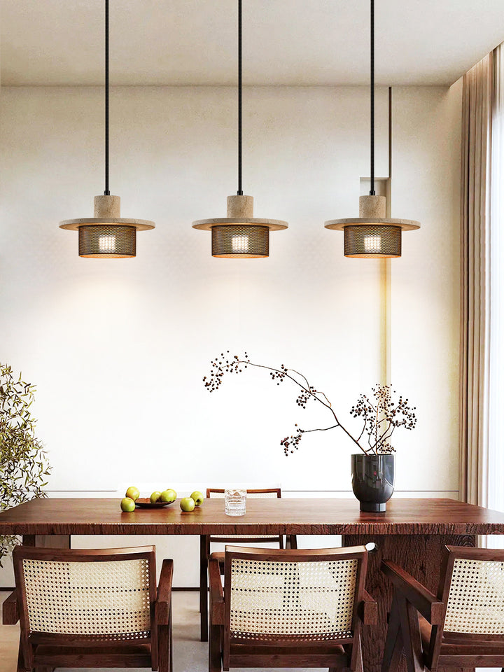 Caldera Travertine Mesh Pendant Lamp - Vakkerlight