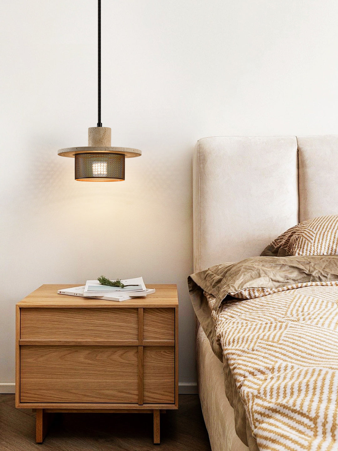 Caldera Travertine Mesh Pendant Lamp - Vakkerlight