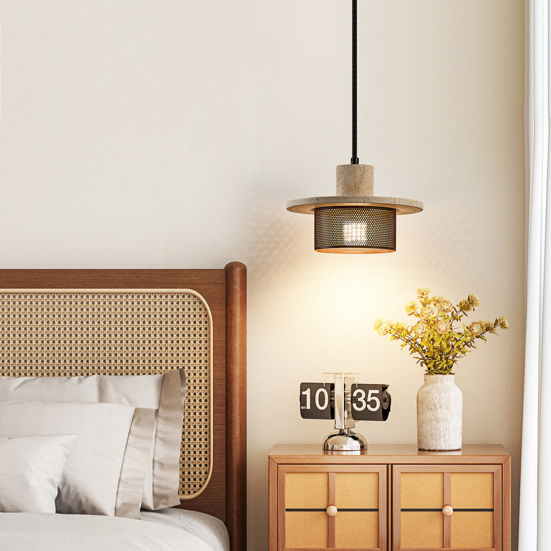 Caldera Travertine Mesh Pendant Lamp - Vakkerlight