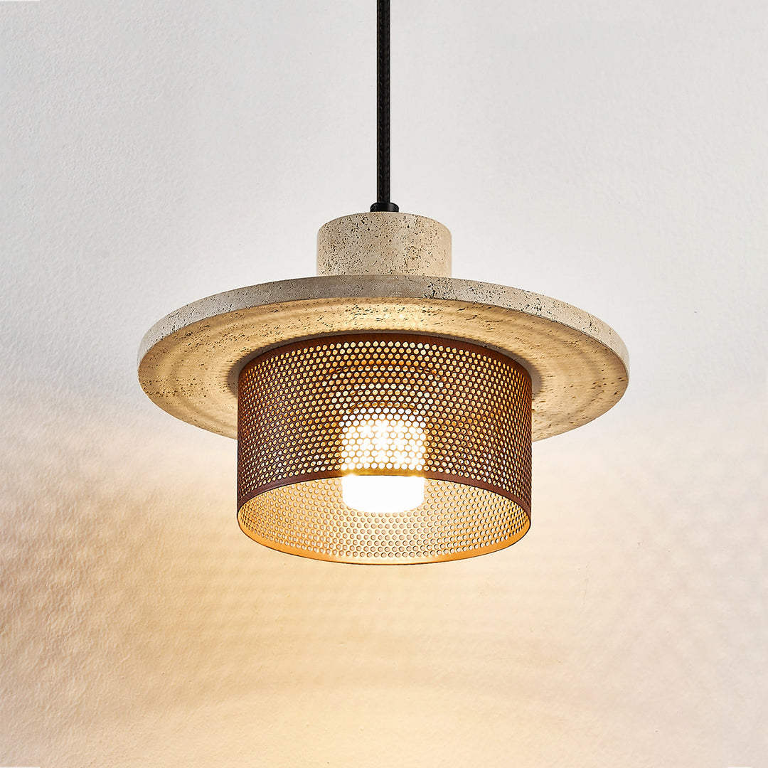 Caldera Travertine Mesh Pendant Lamp - Vakkerlight