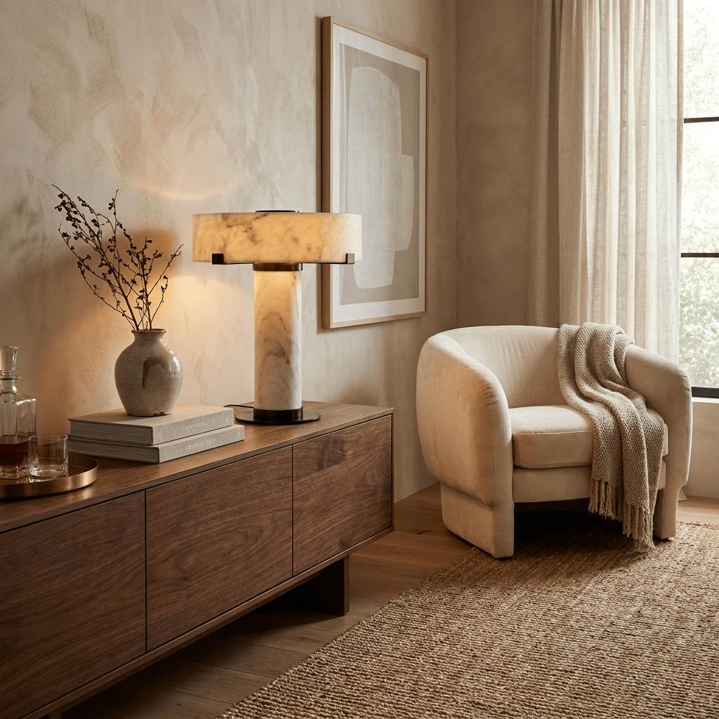 Calix Alabaster Table Lamp - Vakkerlight