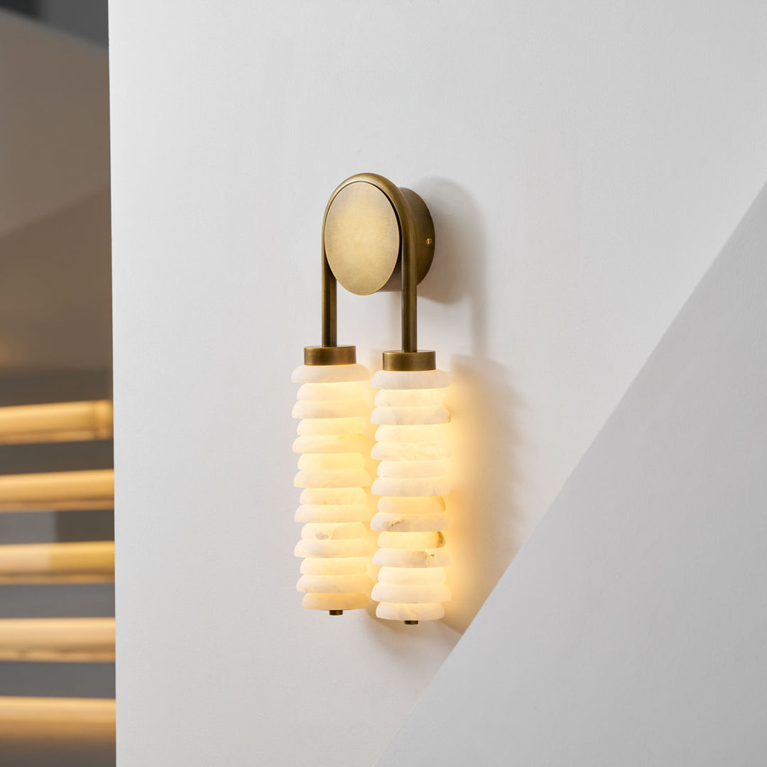 Calla Ribbed Alabaster Sconce - Vakkerlight
