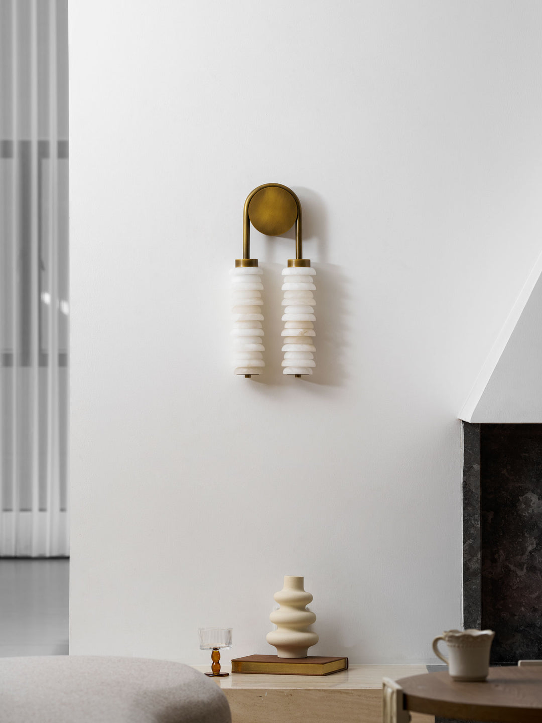 Calla Ribbed Alabaster Sconce - Vakkerlight