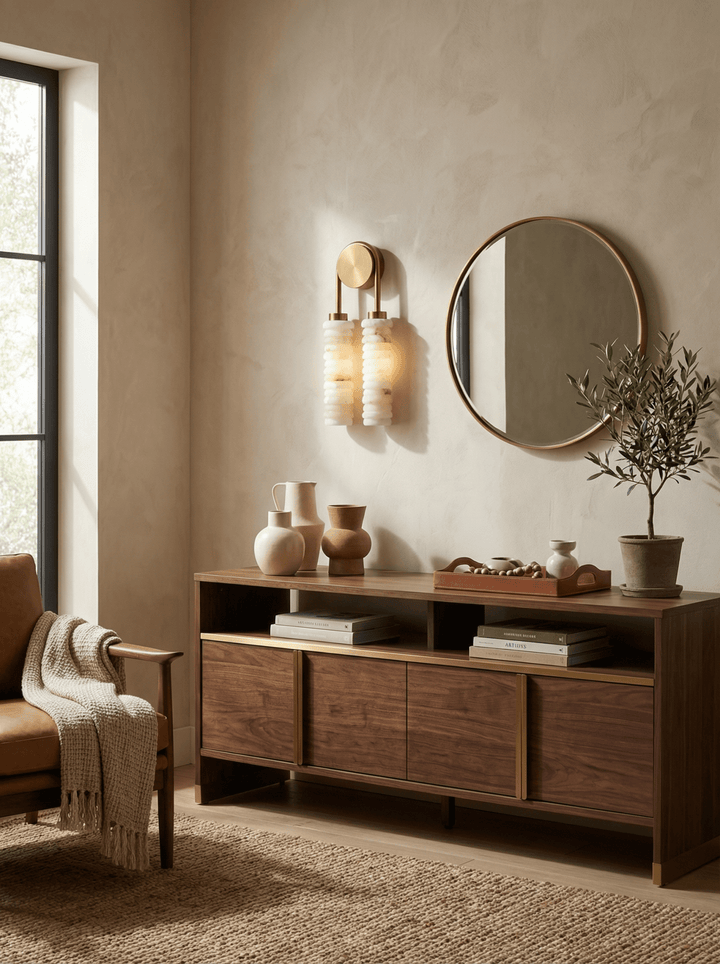 Calla Ribbed Alabaster Sconce - Vakkerlight
