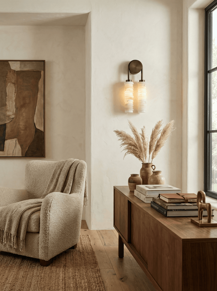 Calla Ribbed Alabaster Sconce - Vakkerlight