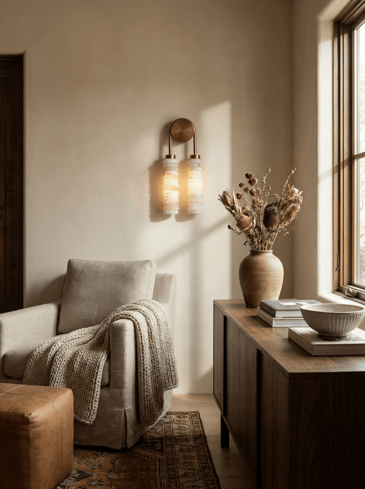 Calla Ribbed Alabaster Sconce - Vakkerlight