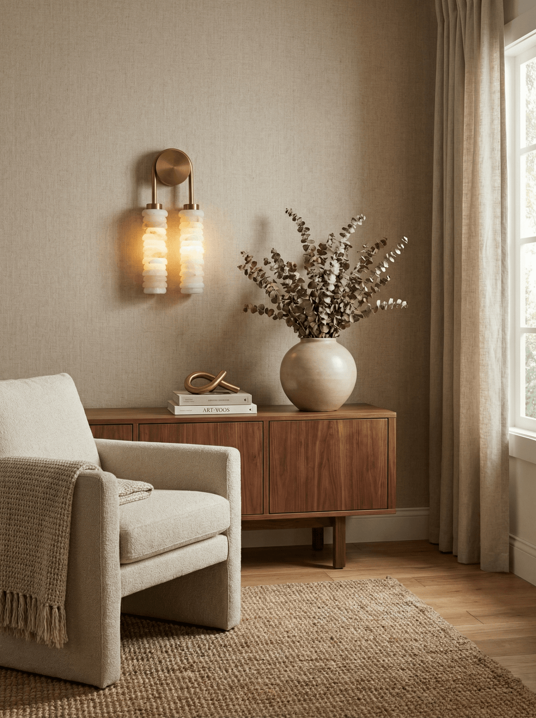 Calla Ribbed Alabaster Sconce - Vakkerlight