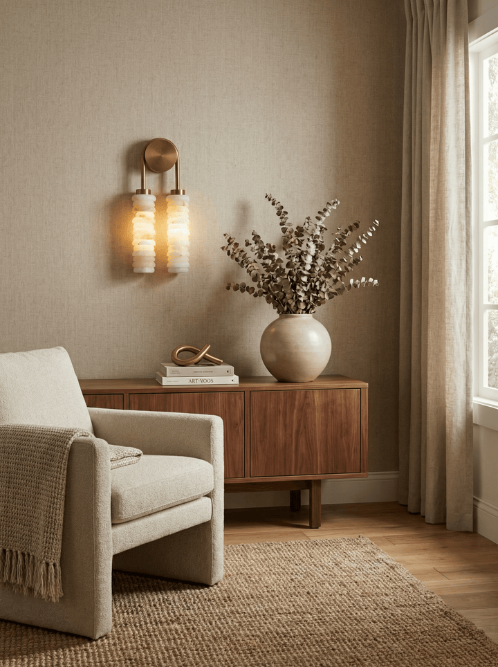 Calla Ribbed Alabaster Sconce - Vakkerlight