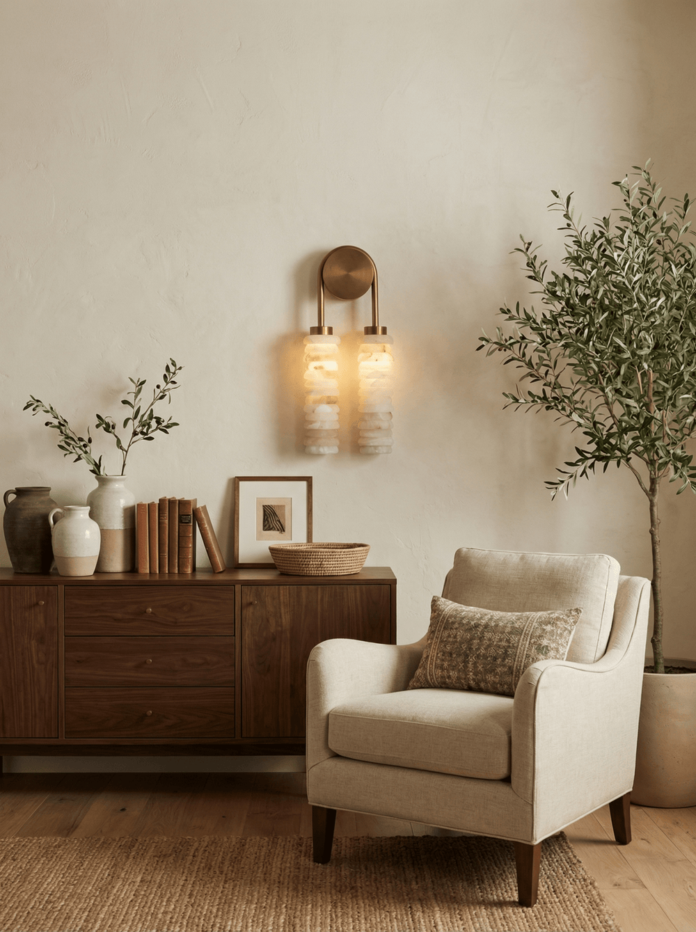 Calla Ribbed Alabaster Sconce - Vakkerlight
