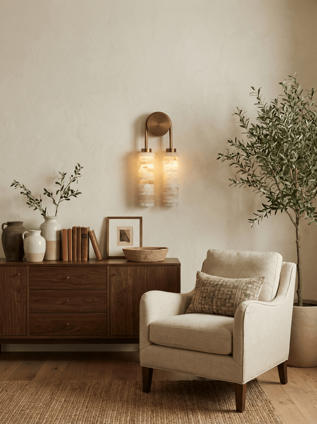 Calla Ribbed Alabaster Sconce - Vakkerlight