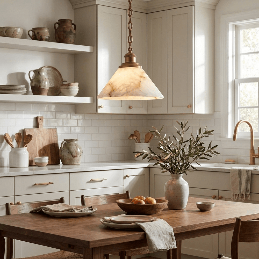 Camden Alabaster Cone Pendant Lamp - Vakkerlight