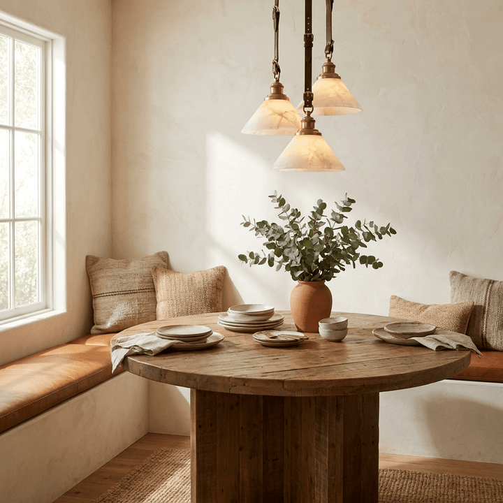 Camden Leather Strap Alabaster Pendant Lamp - Vakkerlight