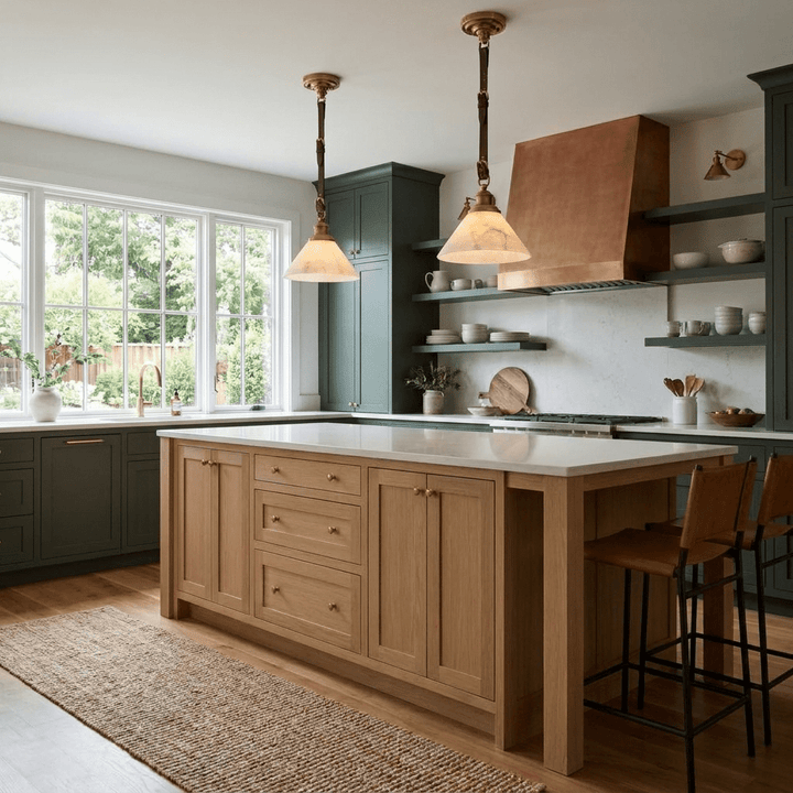 Camden Leather Strap Alabaster Pendant Lamp - Vakkerlight