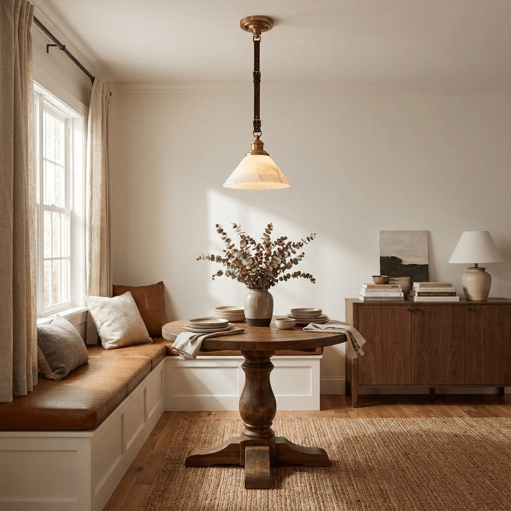 Camden Leather Strap Alabaster Pendant Lamp - Vakkerlight