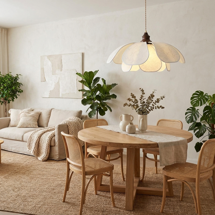 Lampe Pendante Camellia en Tissu Imprimé