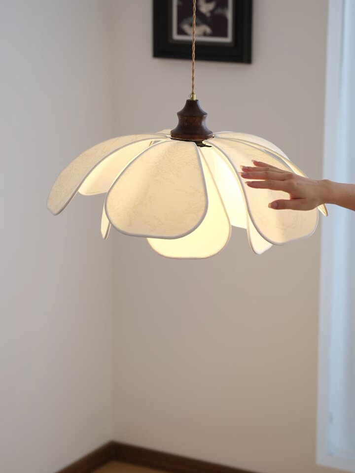 Lampe Pendante Camellia en Tissu Imprimé