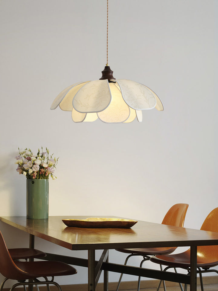 Lampe Pendante Camellia en Tissu Imprimé
