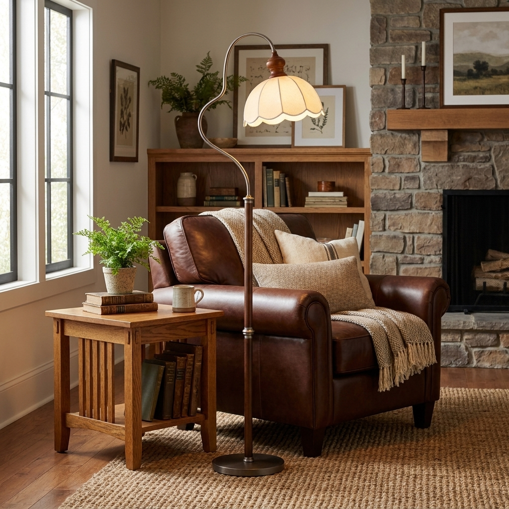 Camille Scalloped Fabric Floor Lamp