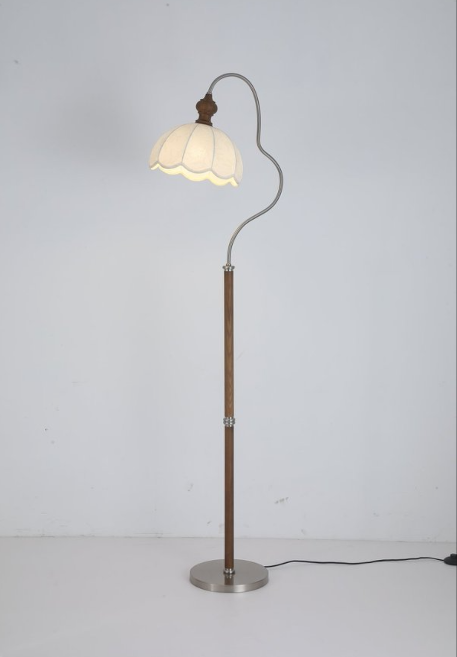 Camille Scalloped Fabric Floor Lamp