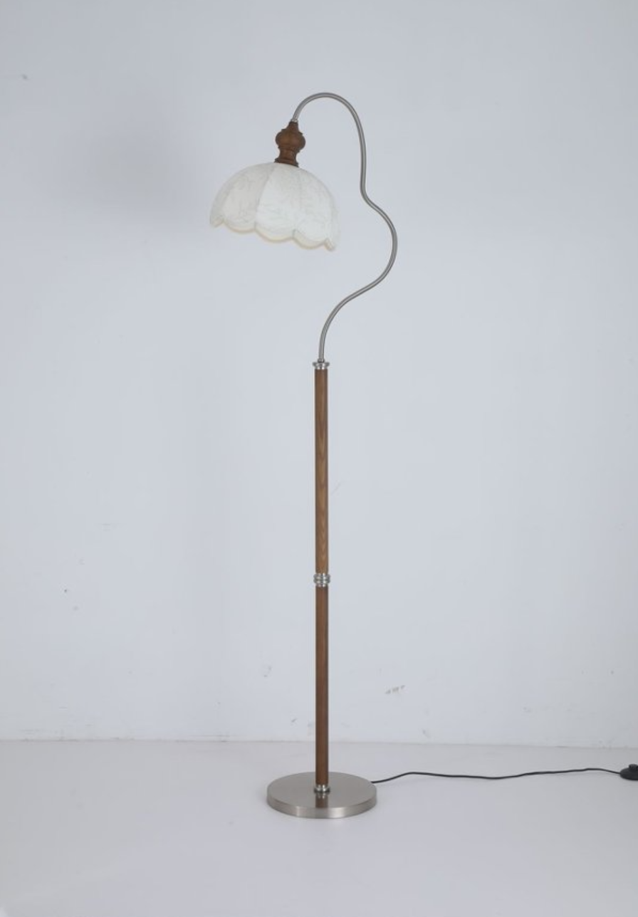 Camille Scalloped Fabric Floor Lamp
